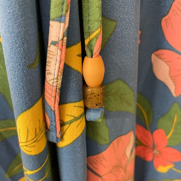 Maaji Floral Star Flower Maxi Dress Lace Up Back Medium NWT $138 - Picture 7 of 15